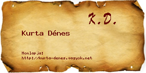 Kurta Dénes névjegykártya