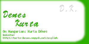denes kurta business card
