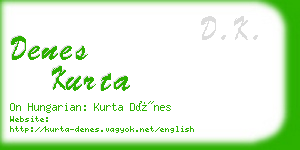 denes kurta business card